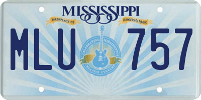 MS license plate MLU757