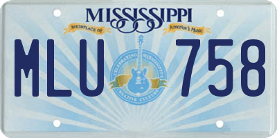 MS license plate MLU758