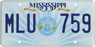 MS license plate MLU759