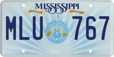 MS license plate MLU767