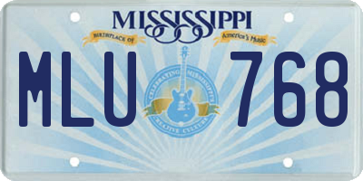 MS license plate MLU768