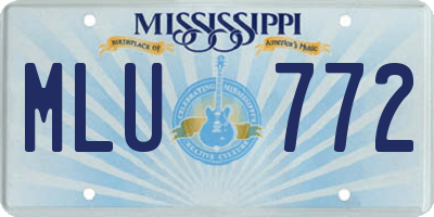 MS license plate MLU772
