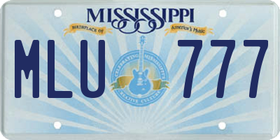 MS license plate MLU777