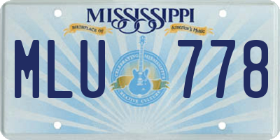 MS license plate MLU778