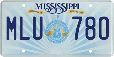 MS license plate MLU780