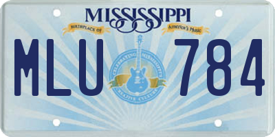 MS license plate MLU784