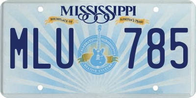 MS license plate MLU785