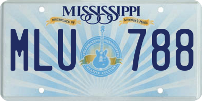 MS license plate MLU788