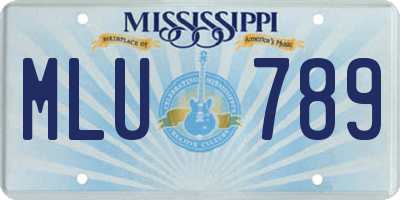 MS license plate MLU789