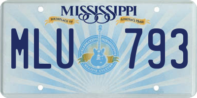 MS license plate MLU793