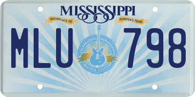 MS license plate MLU798
