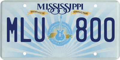 MS license plate MLU800