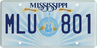 MS license plate MLU801