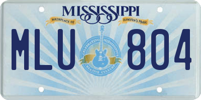 MS license plate MLU804