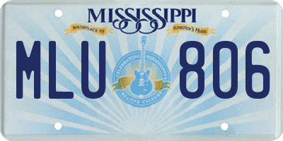 MS license plate MLU806