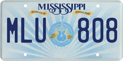 MS license plate MLU808