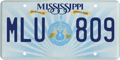 MS license plate MLU809
