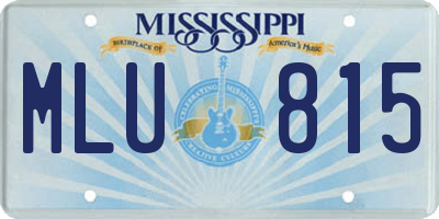 MS license plate MLU815