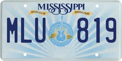 MS license plate MLU819