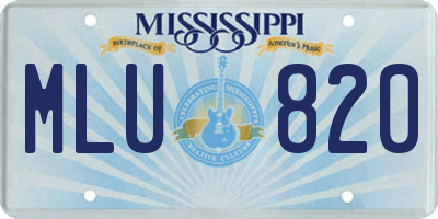MS license plate MLU820