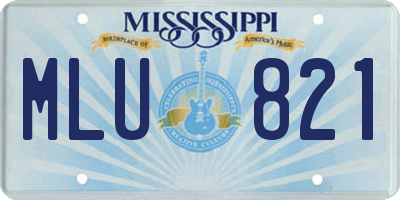 MS license plate MLU821