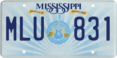 MS license plate MLU831