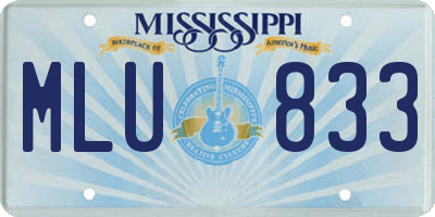 MS license plate MLU833