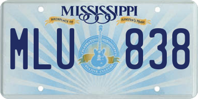 MS license plate MLU838
