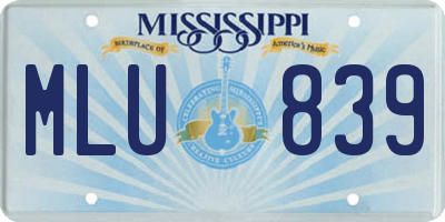 MS license plate MLU839