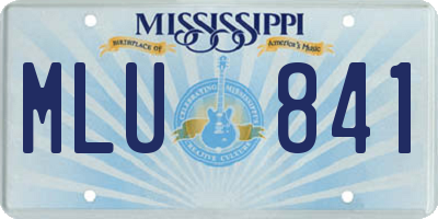 MS license plate MLU841