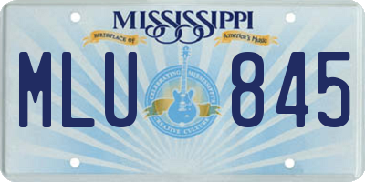 MS license plate MLU845