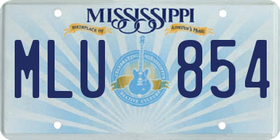 MS license plate MLU854