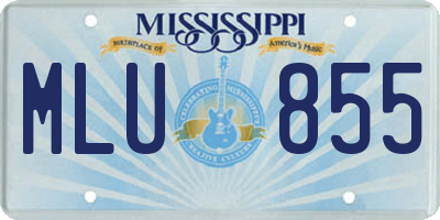 MS license plate MLU855