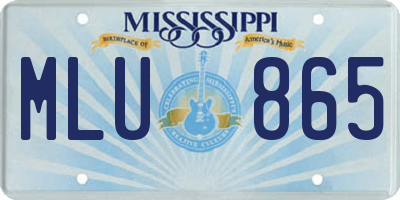 MS license plate MLU865