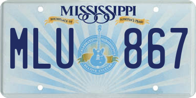 MS license plate MLU867