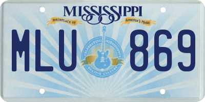 MS license plate MLU869