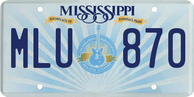 MS license plate MLU870