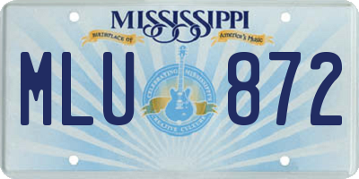 MS license plate MLU872