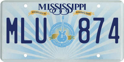 MS license plate MLU874