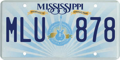 MS license plate MLU878
