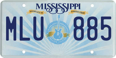 MS license plate MLU885