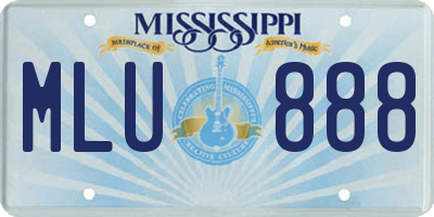 MS license plate MLU888