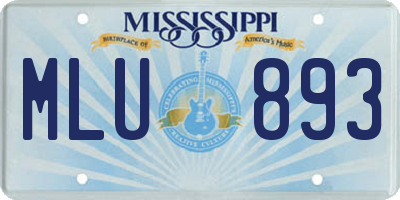 MS license plate MLU893