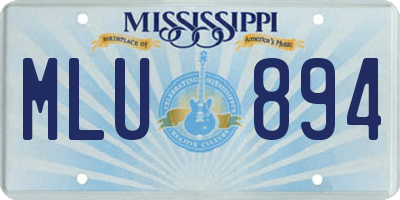 MS license plate MLU894