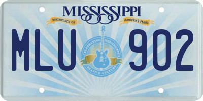 MS license plate MLU902