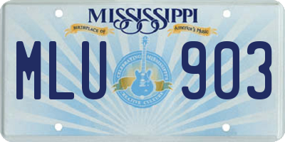 MS license plate MLU903