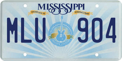 MS license plate MLU904