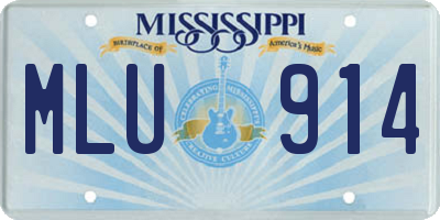 MS license plate MLU914
