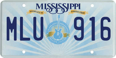MS license plate MLU916