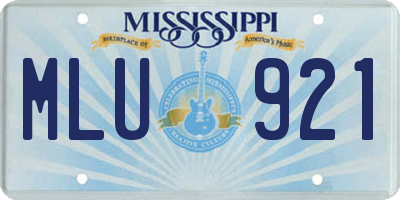 MS license plate MLU921
